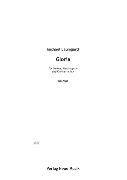 Gloria für Sopran, Mezzosopran und Klarinette in A