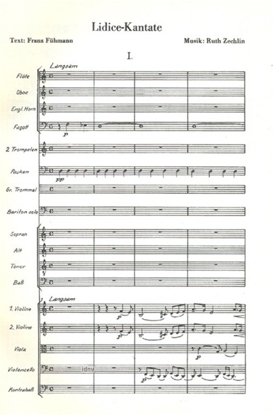 Lidice-Kantate für Bariton-Solo, gemischten Chor und kleines Orchester