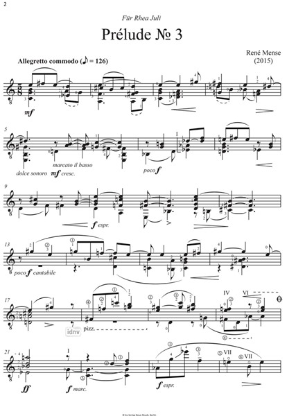 Preludes Nr. 2 & 3 für Gitarre solo (2014) Preludes Nr. 2 & 3 für Gitarre solo (2014)