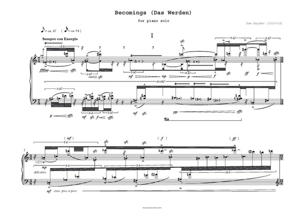Becomings (Das Werden) I für Klavier (2016/17) Becomings (Das Werden) I für Klavier (2016/17)