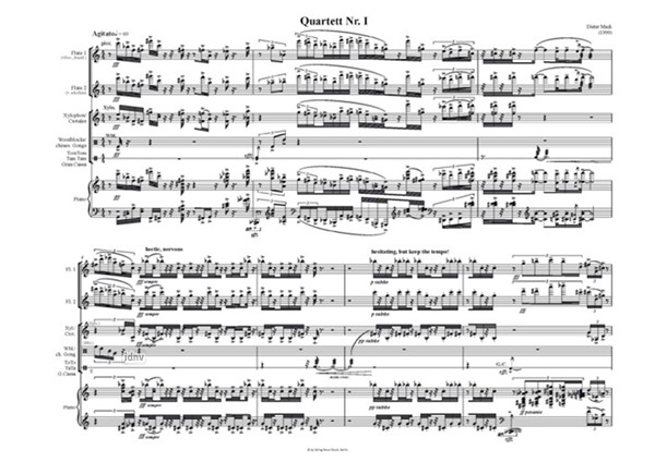 Quartett Nr. 1 for 2 flutes, percussion and piano (1999)