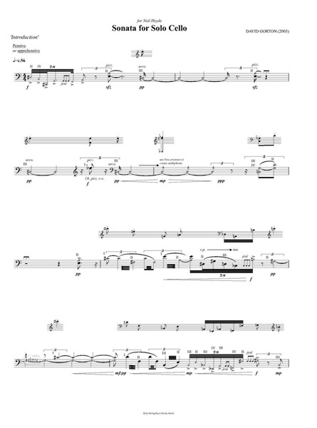 Sonata for Solo Cello für Cello (2005) Sonata for Solo Cello für Cello (2005)