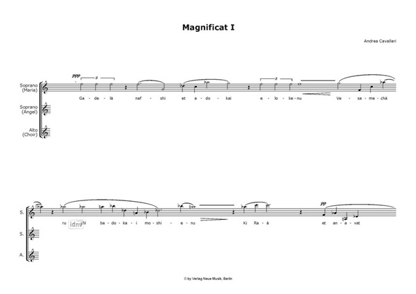 Magnificat I für 2 Soprane und Alt (1999) Magnificat I für 2 Soprane und Alt (1999)