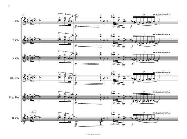 Double Reed Music für 3 Oboen, Oboe d’Amore, Englischhorn & Bariton-Oboe (oder Lupophon) (2017)