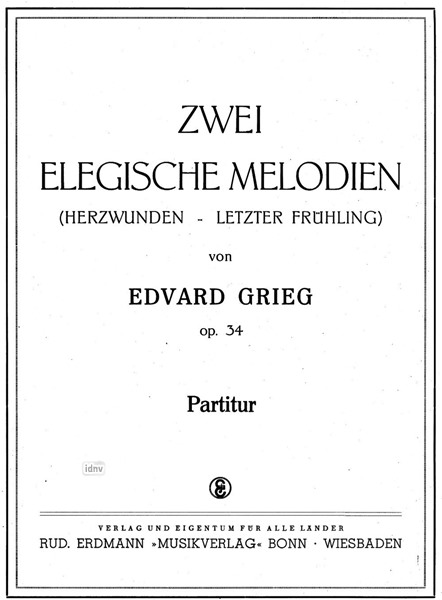 Zwei elegische Melodien für Streichquintett Nr. 1 op. 34