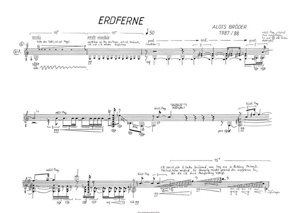 Erdferne für Gitarre solo (1987/88) Erdferne für Gitarre solo (1987/88)