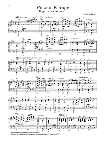 Puszta Klänge für Klavier Puszta Klänge für Klavier
