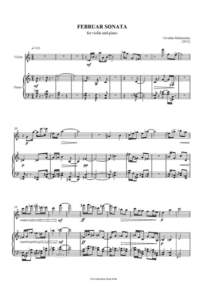 Februar Sonata für Violine und Klavier (2012) Februar Sonata für Violine und Klavier (2012)