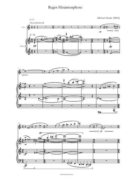 Reger-Metamorphose für Flöte und Klavier (2013)