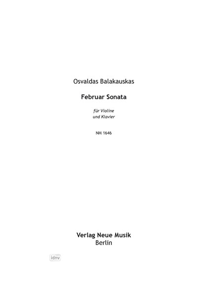 Februar Sonata für Violine und Klavier (2012) Februar Sonata für Violine und Klavier (2012)