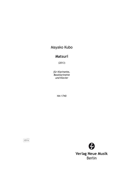 Matsuri für Klarinette, Bassklarinette und Klavier (2013)