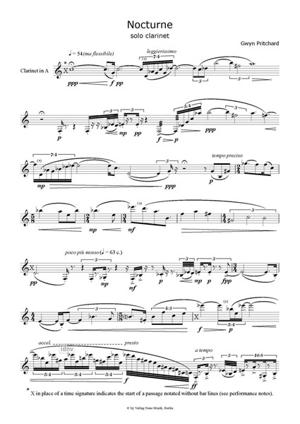 Nocturne für Klarinette solo (1982) Nocturne für Klarinette solo (1982)