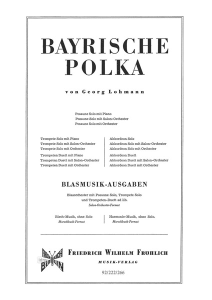 Bayrische Polka für Posaune und Klavier