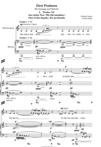 Drei Psalmen für Gesang und Klavier (1994-2008) Drei Psalmen für Gesang und Klavier (1994-2008)