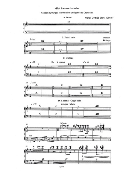 Kol Haneschamah für Orgel, Männerchor und großes Orchester (1988) Kol Haneschamah für Orgel, Männerchor und großes Orchester (1988)