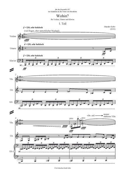 Wohin? für Violine, Gitarre und Klavier Wohin? für Violine, Gitarre und Klavier
