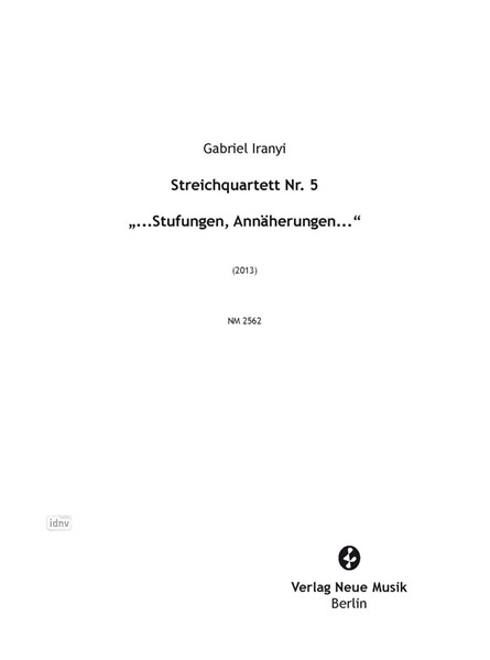 Streichquartett Nr. 5 (2013)