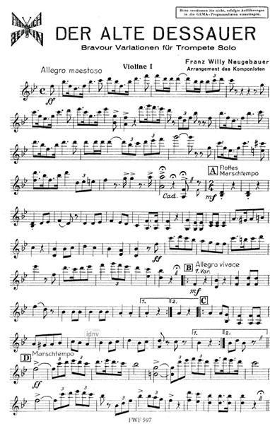 Der alte Dessauer für Salon-Orchester Der alte Dessauer für Salon-Orchester