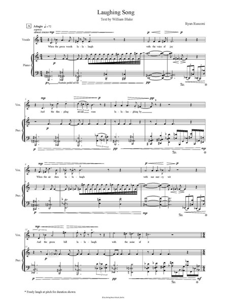 Laughing Song für Sopran und Klavier Laughing Song für Sopran und Klavier