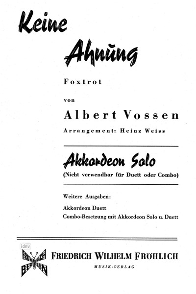 Keine Ahnung für Akkordeon Keine Ahnung für Akkordeon