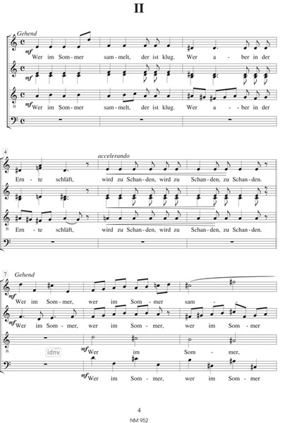 Nimm an die Weisheit für gemischten Chor a cappella Nimm an die Weisheit für gemischten Chor a cappella