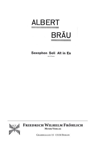 Erinnerungen für Saxophon und Klavier Erinnerungen für Saxophon und Klavier