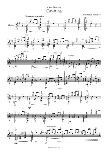 Cavatina für Gitarre solo Cavatina für Gitarre solo