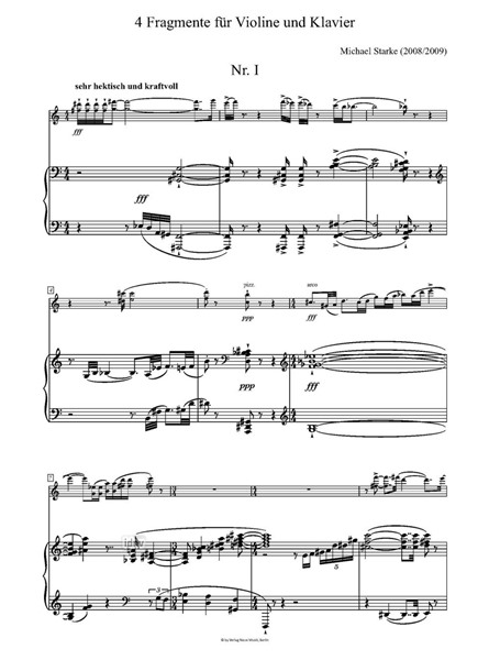 4 Fragmente für Violine und Klavier (2008/2009) 4 Fragmente für Violine und Klavier (2008/2009)