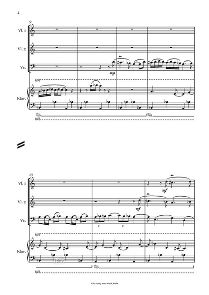 Hasida für zwei Violinen, Cello und Klavier (2013) Hasida für zwei Violinen, Cello und Klavier (2013)