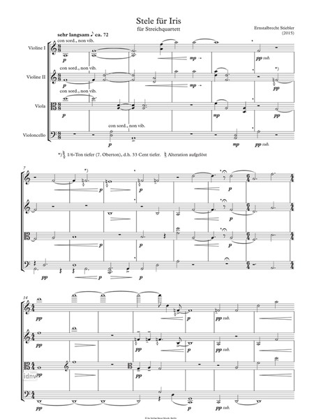 Stele für Iris für Streichquartett (2015) Stele für Iris für Streichquartett (2015)