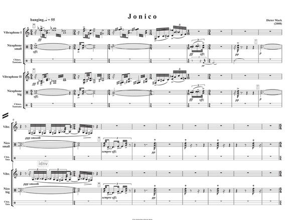 Jonico für zwei Perkussionisten (2008) Jonico für zwei Perkussionisten (2008)