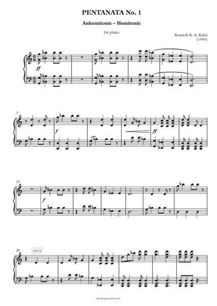 Pentanata I + II für Klavier Pentanata I + II für Klavier