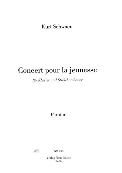 Concert pour la jeunesse für Klavier und Streichorchester