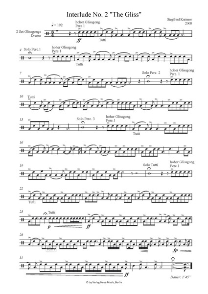 Interludes (No. 1-3) für 2-3 Percussionisten Interludes (No. 1-3) für 2-3 Percussionisten