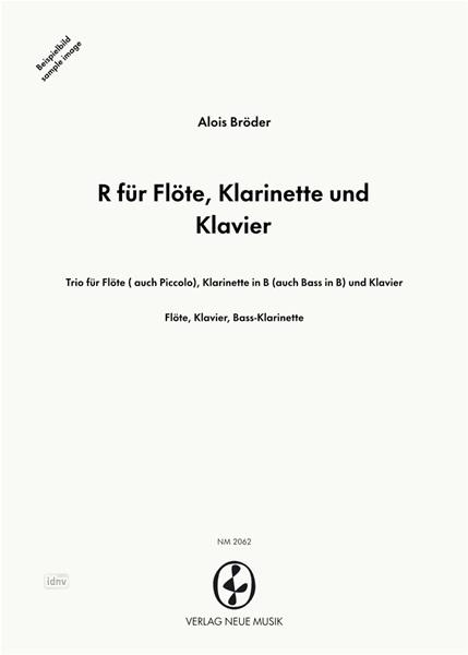 R für Flöte ( auch Piccolo), Klarinette in B (auch Bass in B) und Klavier (1990) R für Flöte ( auch Piccolo), Klarinette in B (auch Bass in B) und Klavier (1990)