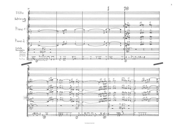 Taro für 2 Klaviere, Schlagzeug, Flöte (Picc.) und Bassklarinette (1987) Taro für 2 Klaviere, Schlagzeug, Flöte (Picc.) und Bassklarinette (1987)