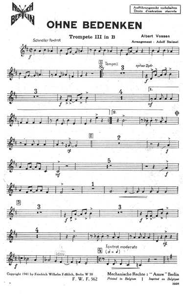Ohne Bedenken für Salonorchester Ohne Bedenken für Salonorchester