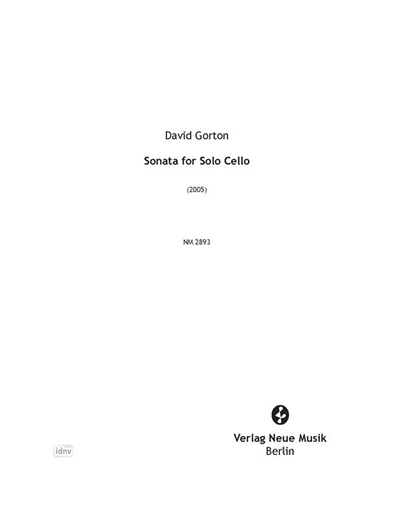 Sonata for Solo Cello für Cello (2005) Sonata for Solo Cello für Cello (2005)