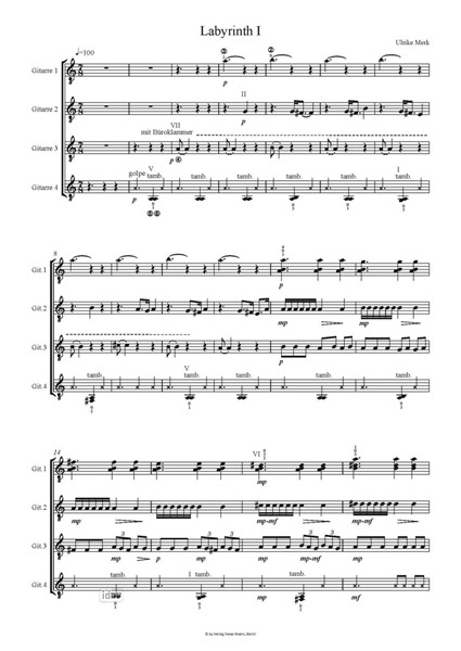 Labyrinth I für Gitarrenquartett Labyrinth I für Gitarrenquartett