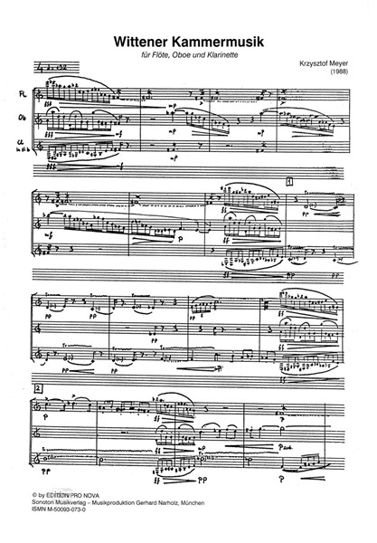 Wittener Kammermusik für Flöte, Oboe und Klarinette (1988) Wittener Kammermusik für Flöte, Oboe und Klarinette (1988)