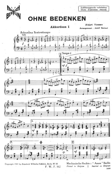 Ohne Bedenken für Salonorchester Ohne Bedenken für Salonorchester