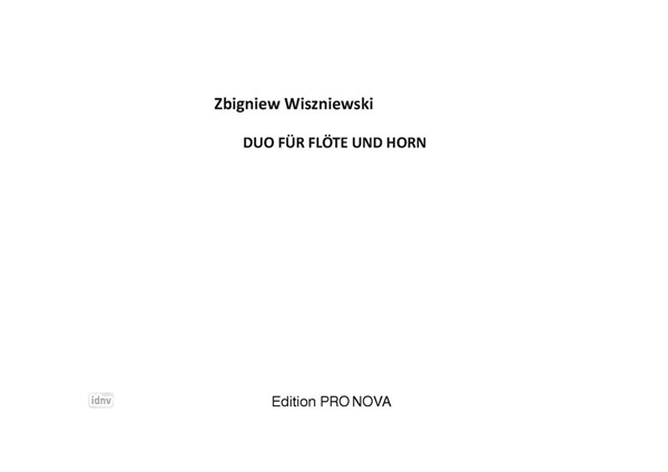 Duo für Flöte und Horn (1976) Duo für Flöte und Horn (1976)