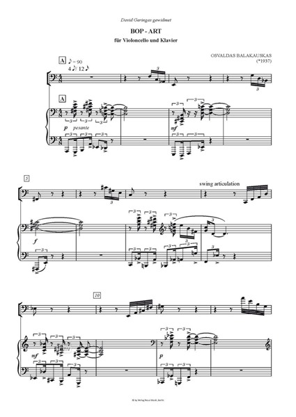 Bob-Art für Cello und Klavier Bob-Art für Cello und Klavier