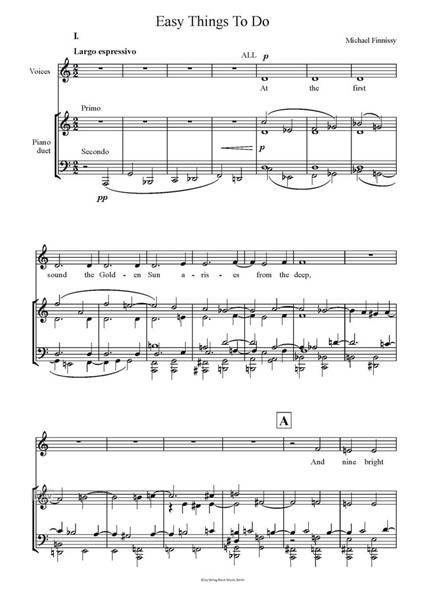 Easy Things To Do für Chor und Klavier zu vier Händen (2018) Easy Things To Do für Chor und Klavier zu vier Händen (2018)