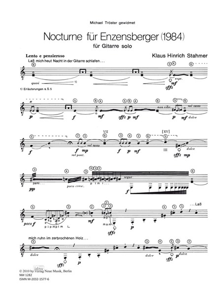 Nocturne für Enzensberger für Gitarre solo (1984) Nocturne für Enzensberger für Gitarre solo (1984)