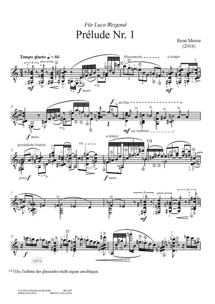 Prelude No. 1 für Gitarre solo Prelude No. 1 für Gitarre solo