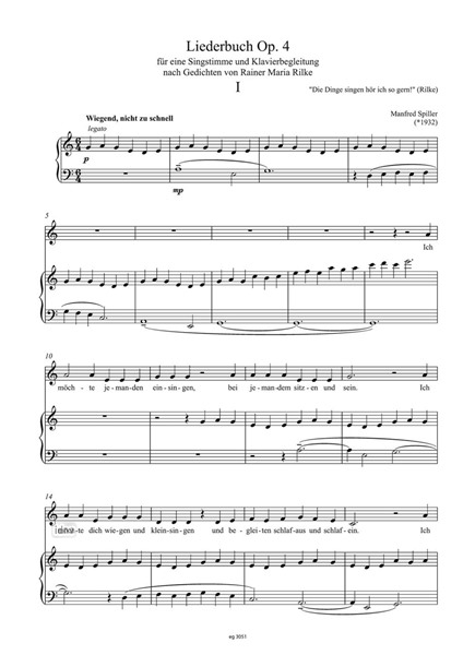 Liederbuch op. 4 für eine Singstimme und Klavierbegleitung (1958-79)