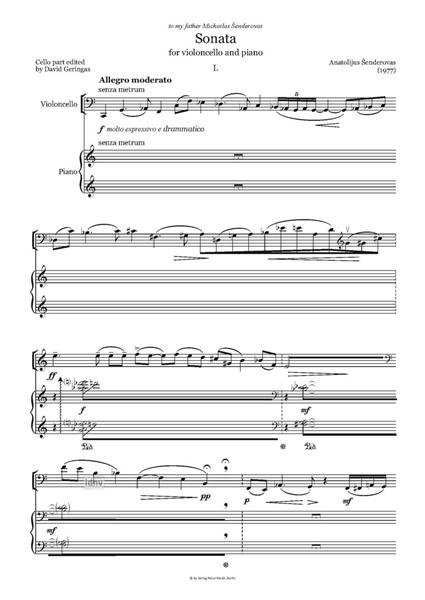 Sonata für Cello und Klavier (1977) Sonata für Cello und Klavier (1977)