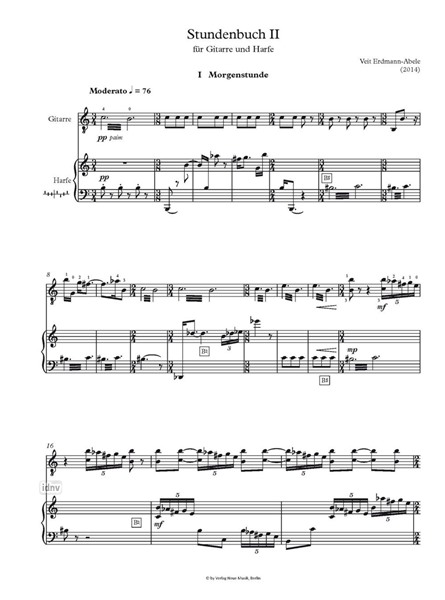 Stundenbuch II für Gitarre und Harfe (2014) Stundenbuch II für Gitarre und Harfe (2014)