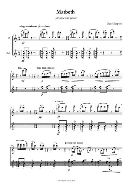Matbeth (Fl) für Flöte und Gitarre Matbeth (Fl) für Flöte und Gitarre